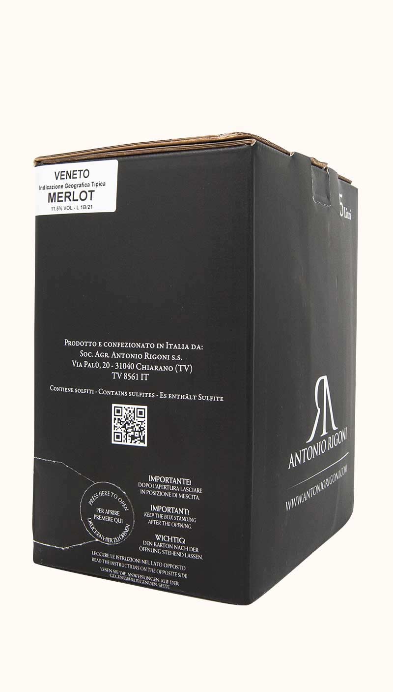 Bag in box da 5 litri di Merlot IGT Veneto della cantina Antonio Rigoni