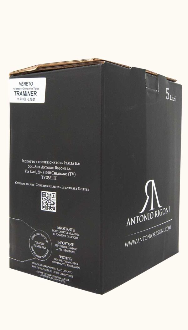Bag in box da 5 litri di traminer aromatico IGT Veneto della cantina Antonio Rigoni