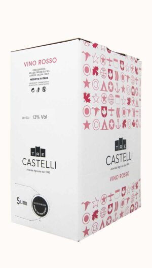 Bag in box da 5 litri di vino rosso Tre Castelli della cantina Tre Castelli