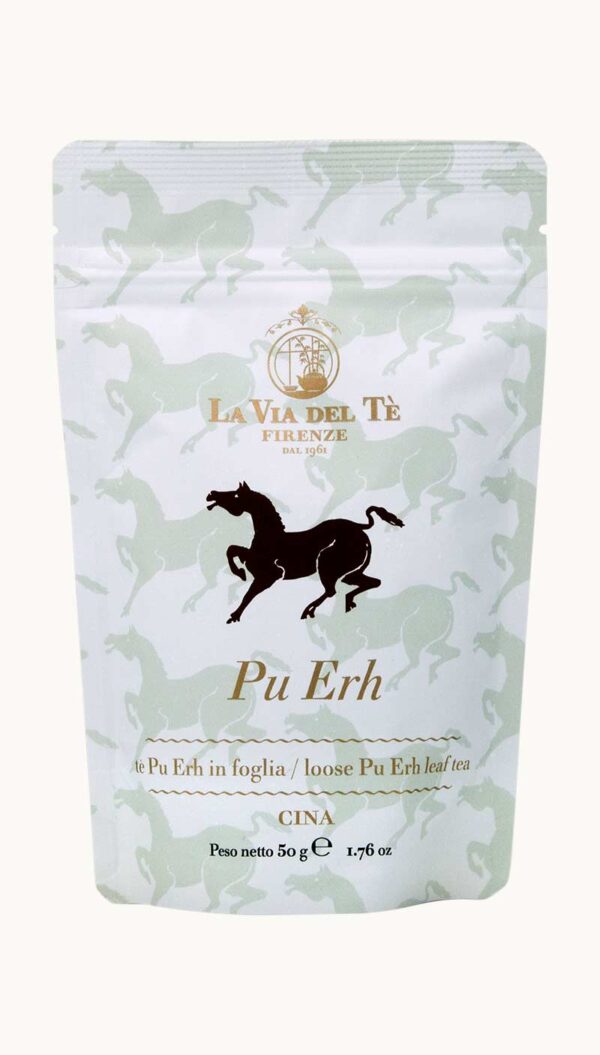 Un sacchetto da 50 grammi di tè Pu Erh in foglia della Via del Tè di Firenze