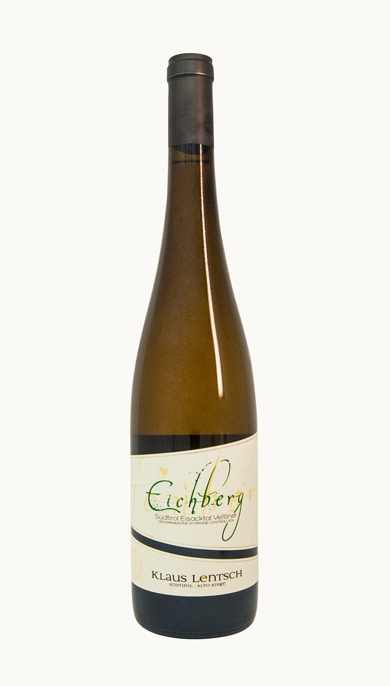 Una bottiglia di vino veltliner Eichberg DOC Riserva della cantina Klaus Lentsch