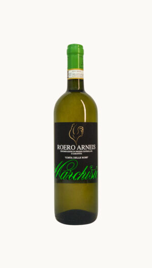 Una bottiglia di Roero Arneis Costa delle Rose DOCG dell'azienca vinicola Marchisio