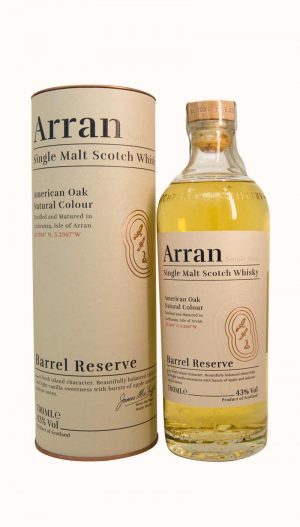 Una bottiglia di whisky single malt Arran Barrel Reserve prodotto dalla distilleria Arran