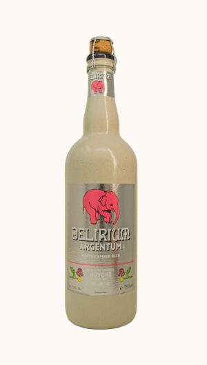 Una bottiglia di birra belga Delirium Argentum