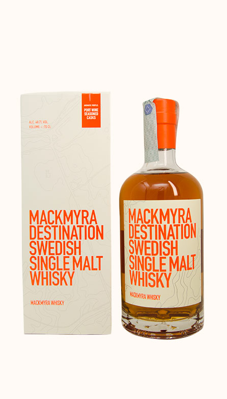 Una bottiglia di whisky single malt Destination prodotto dalla distilleria Mackmyra